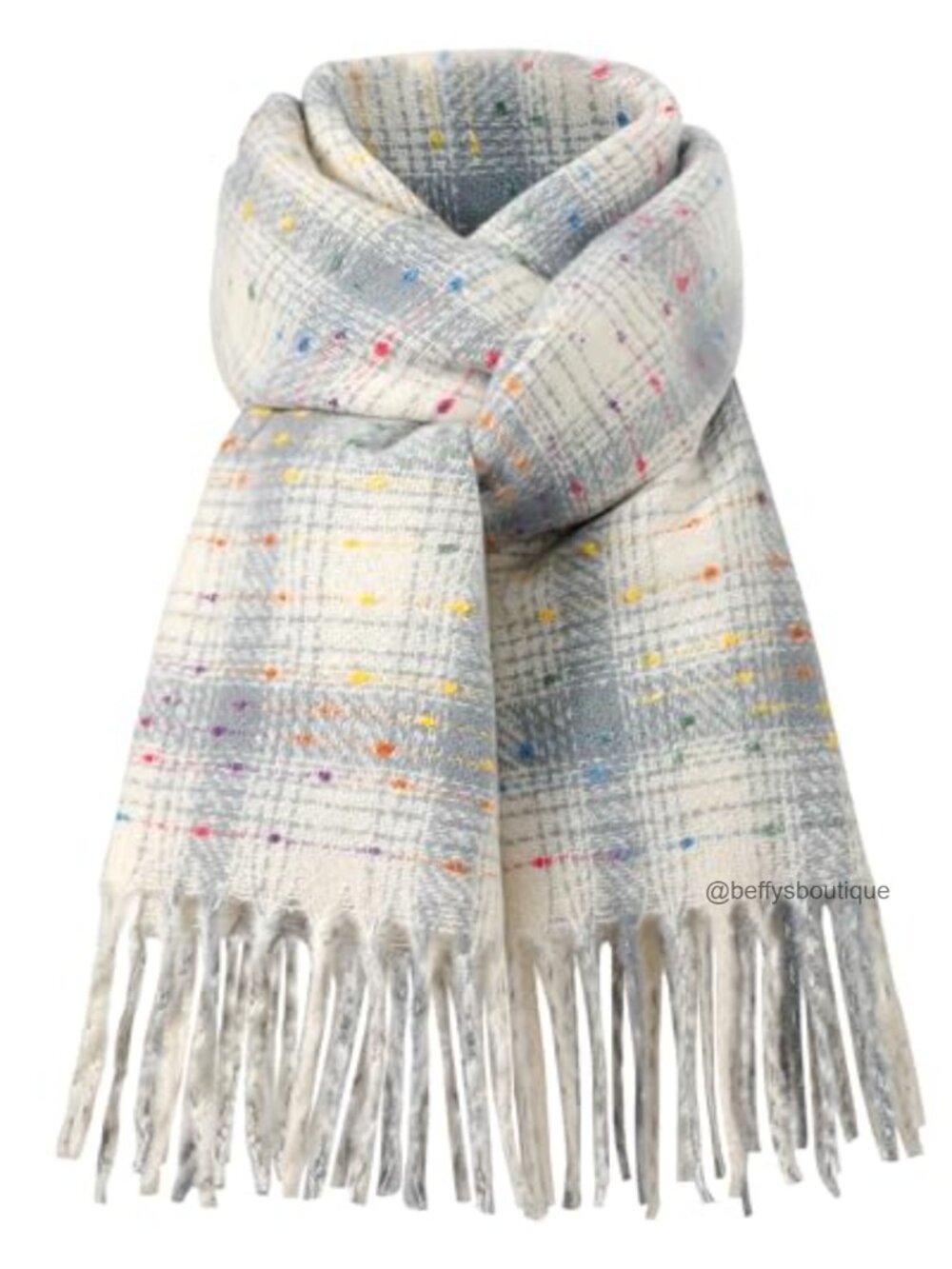 Women Premium Soft Polyester Blanket Scarf Winter Warm Tassel Wrap